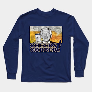 Oz Icons - Bob Hawke - CHEERS COBBER! Long Sleeve T-Shirt